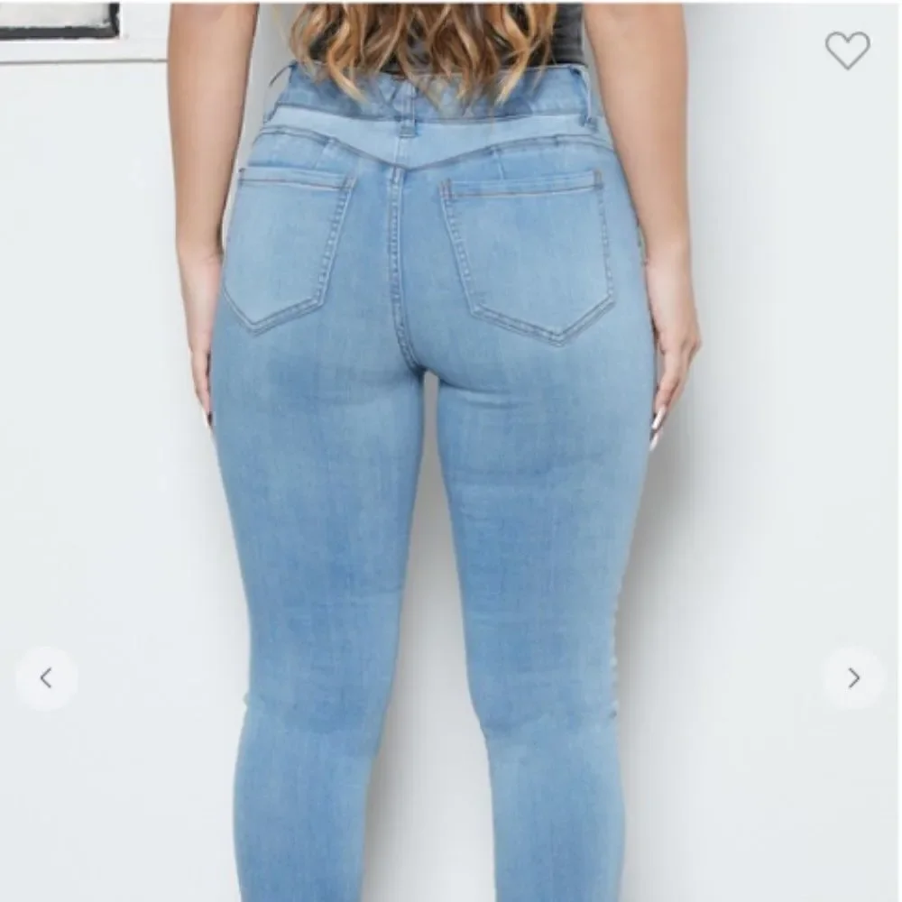 NEW! Sexy Color Blocked Pull On Skinny Blue Jeans Denim Boho Patchwork Leggings